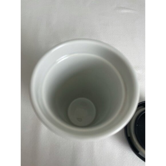 Starbucks Ceramic Siren Logo Travel Mug Cup Locking Lid White Green 12oz 2009 - Picture 8 of 11